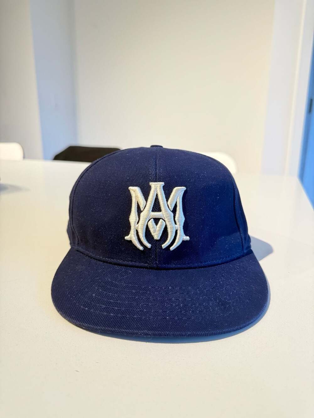Amiri MA Monogram SS25 Runway Collection Baseball Cap Navy Size 7 1/8